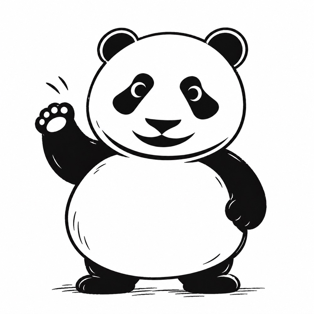 Fat Panda waving